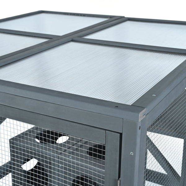 English Elm Catio Outdoor Cat Enclosure Pine Wood Seven Modular Boxes Weatherproof Climbing Habitat N843MP004G