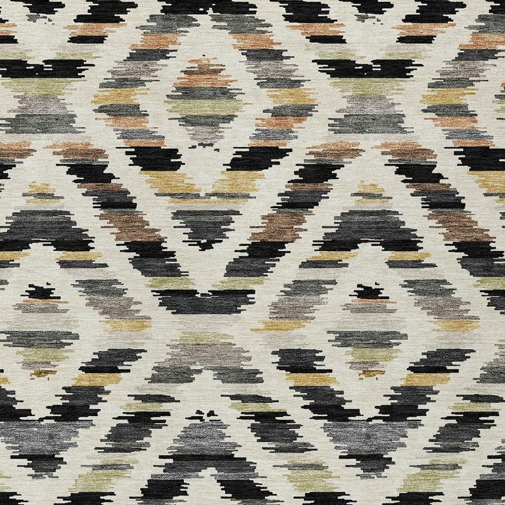 HomeRoots 5 X 8 Tribal Polyester Area Rug Washable Indoor Outdoor Stain Resistant Low Pile 725411