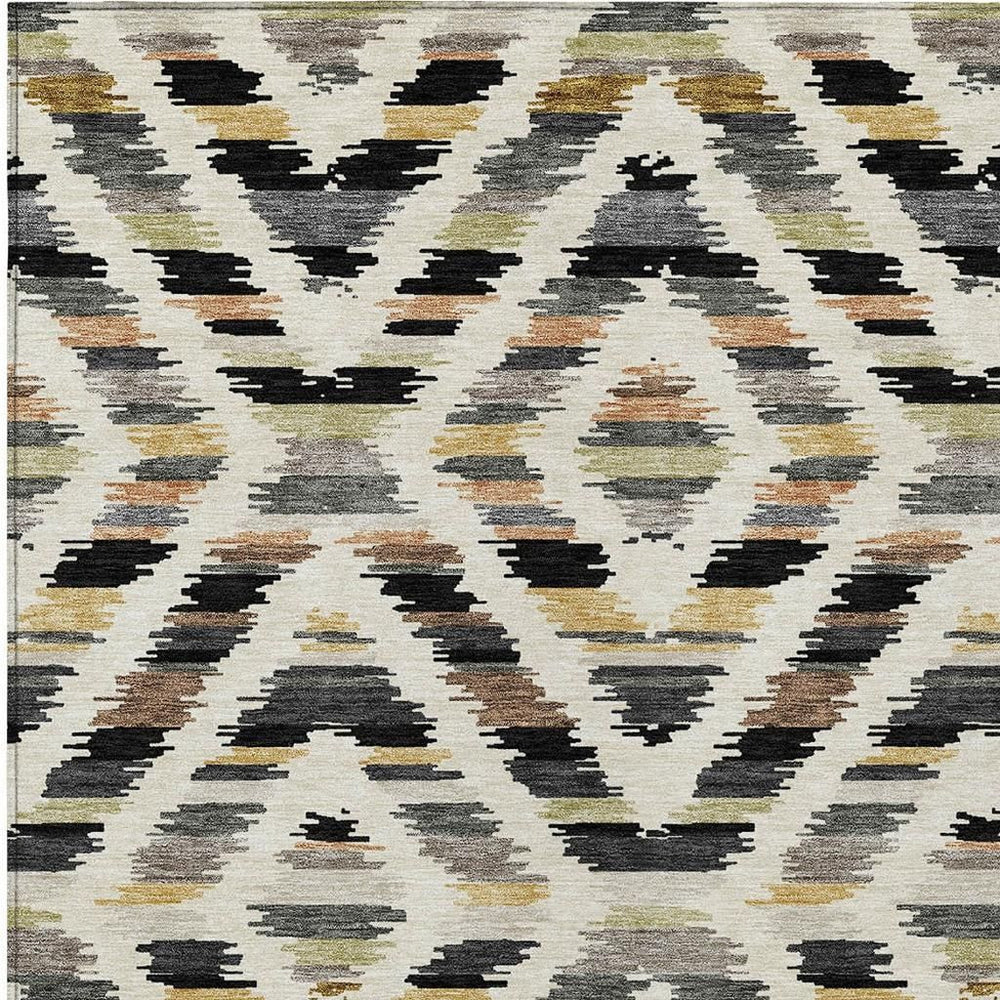 HomeRoots 10 Ft X 14 Ft Tribal Geometric Polyester Area Rug for Indoor Outdoor Living 725415