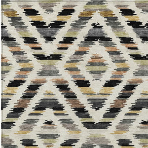 HomeRoots 10 Ft X 14 Ft Tribal Geometric Polyester Area Rug for Indoor Outdoor Living 725415