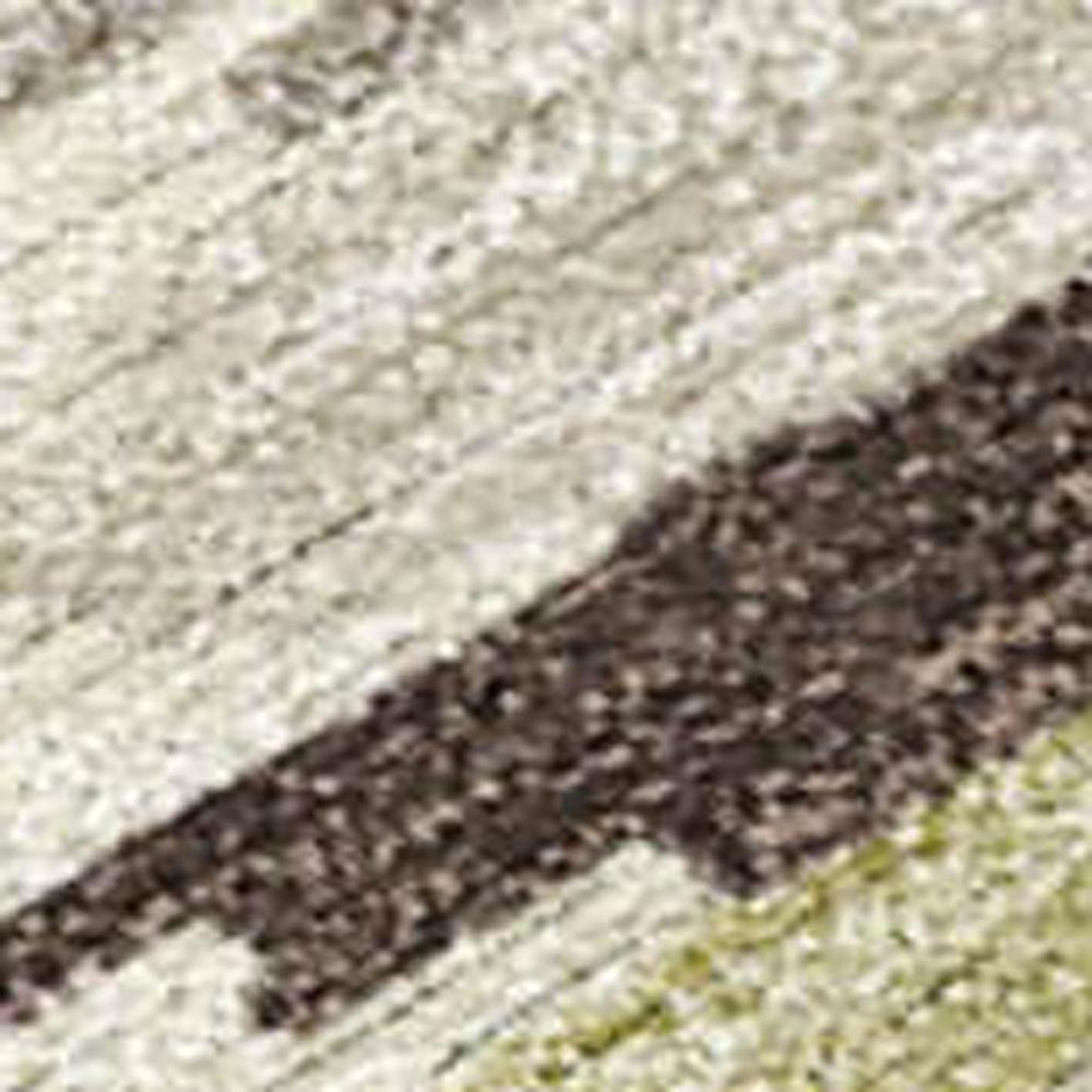 HomeRoots 8 Ft Round Tribal Geometric Washable Polyester Indoor Outdoor Rug in Chocolate Ivory 725418