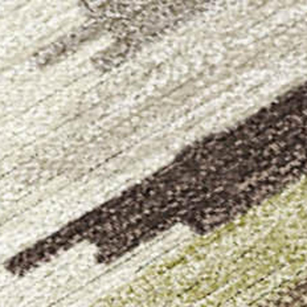 HomeRoots 8 Ft Round Tribal Geometric Washable Polyester Indoor Outdoor Rug in Chocolate Ivory 725418