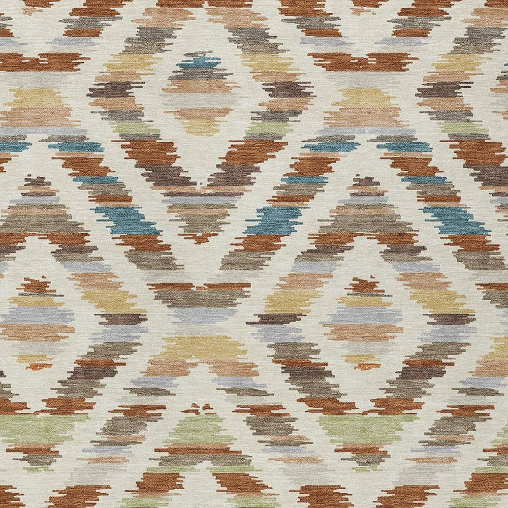 HomeRoots Tribal Polyester Area Rug Machine Washable Indoor Outdoor Low Pile Boho Accent Patio Decor 9' x 12' 725432