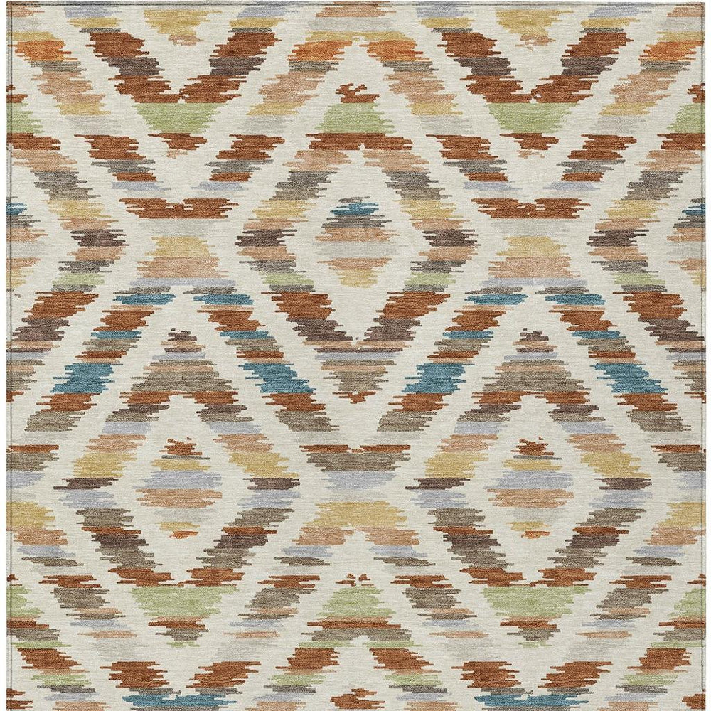 HomeRoots Tribal Polyester Area Rug Machine Washable Indoor Outdoor Low Pile Boho Accent Patio Decor 9' x 12' 725432