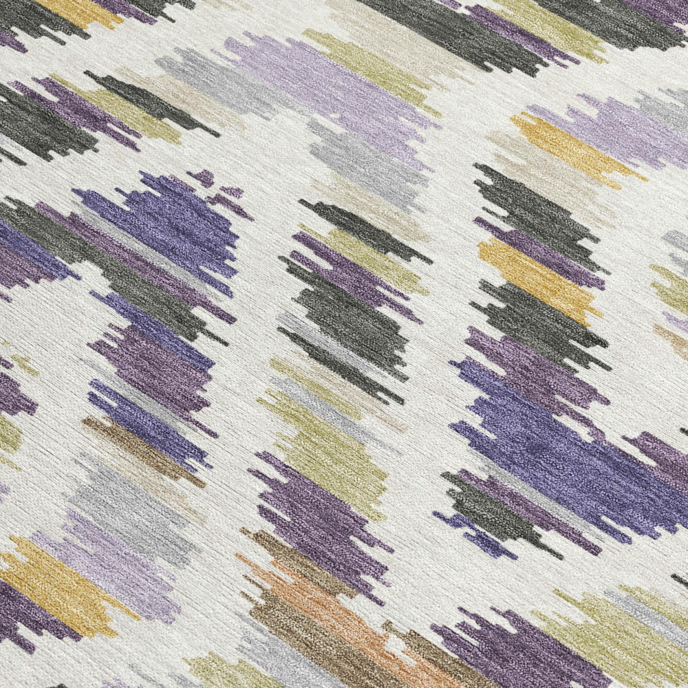 HomeRoots 8' Round Tribal Geometric Washable Polyester Rug for Indoor Outdoor Patios 725436