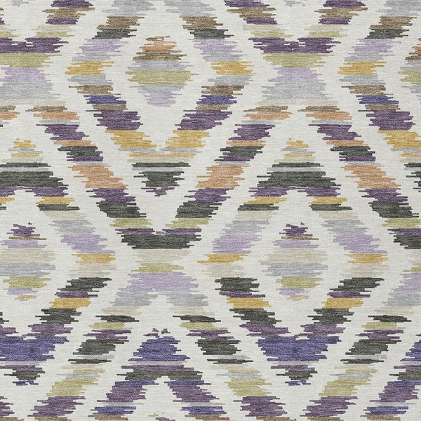 Tribal Polyester Area Rug Machine Washable Purple Lavender for Indoor Outdoor Patio Living Room