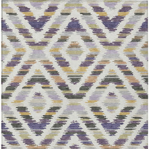 Tribal Polyester Area Rug Machine Washable Purple Lavender for Indoor Outdoor Patio Living Room