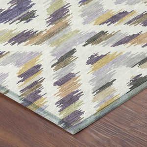 Tribal Polyester Area Rug Machine Washable Purple Lavender for Indoor Outdoor Patio Living Room