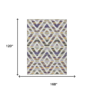 Tribal Polyester Area Rug Machine Washable Purple Lavender for Indoor Outdoor Patio Living Room