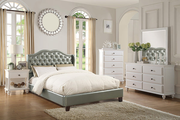 English Elm Modern White Five Drawer Tall Chest Poplar Frame Bedroom Storage Organizer B011P448740