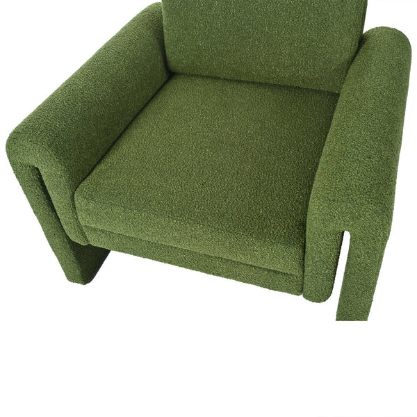 English Elm Christopher Knight Home® - Modern Bouclé Upholstered Accent Chair with Rounded Arms, Solid Wood Frame, 330lb Capacity, Luxe Comfort Green N765P248341N