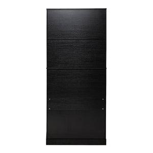 English Elm 72" Fluted Kitchen Pantry Cabinet with Anti-Tilt Stabilizers, Triple-Fold Hinges, Spice Door Racks and Deep Storage Black W2917P294985