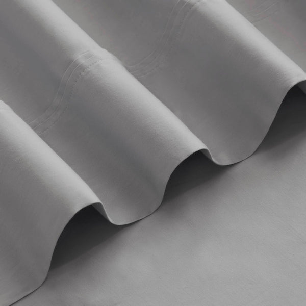 English Elm 4-Piece Cal King Sateen Sheet Set - Luxurious 100% Egyptian Cotton In Elegant Gray For Ultimate Comfort B035P381326