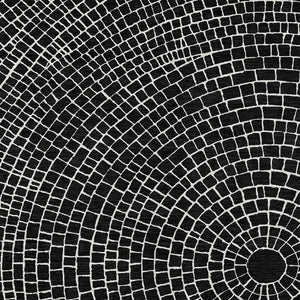 HomeRoots 9x12 Geometric Polyester Indoor Outdoor Rug Machine Washable Bold Black Ivory Pattern 725504