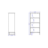 Lexington 59.72 Bookcase in Maple Cream 72551 Manhattan Comfort