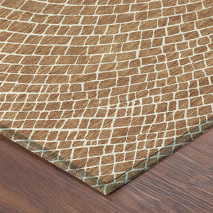 Geometric Polyester Area Rug Washable Stain Resistant Indoor Outdoor Patio Living Room Use