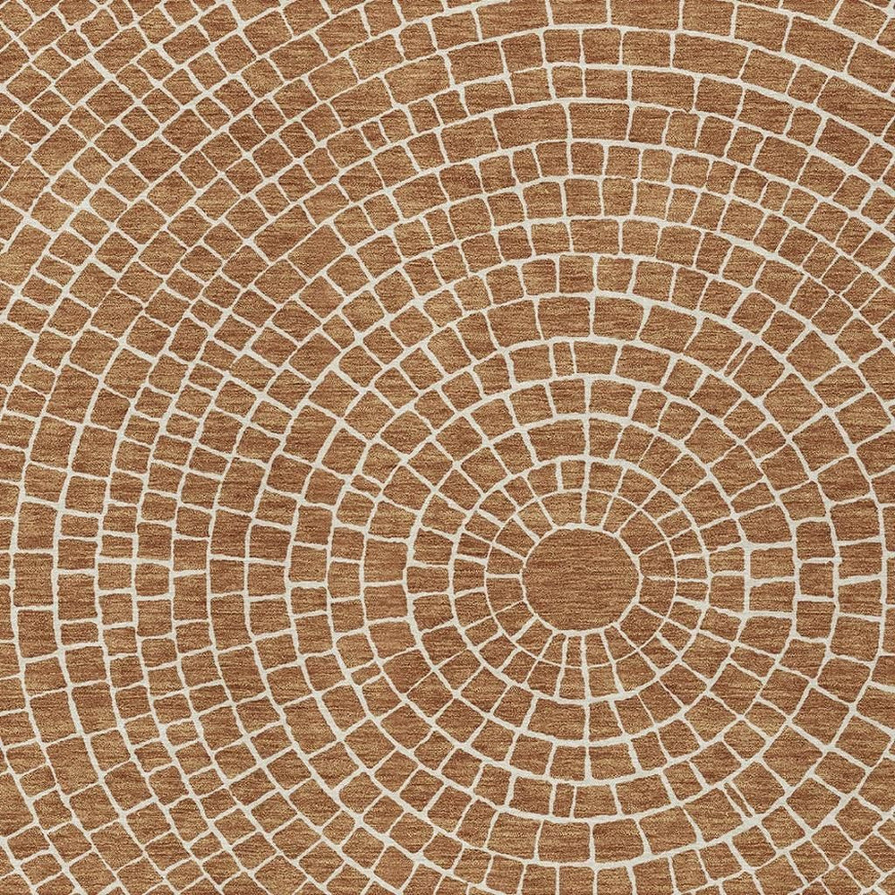HomeRoots Geometric Polyester Area Rug Washable Stain Resistant Indoor Outdoor Patio Living Room Use 10' x 14' 725535