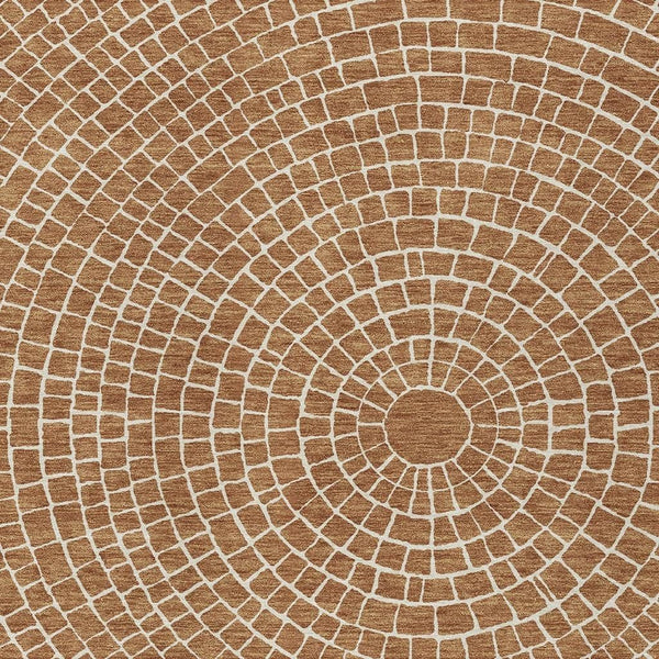 HomeRoots Geometric Polyester Area Rug Washable Stain Resistant Indoor Outdoor Patio Living Room Use 10' x 14' 725535
