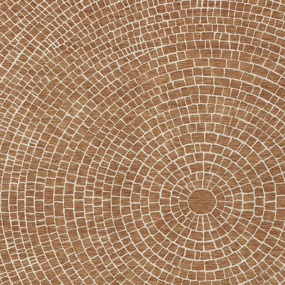 HomeRoots Geometric Polyester Area Rug Washable Stain Resistant Indoor Outdoor Patio Living Room Use 10' x 14' 725535