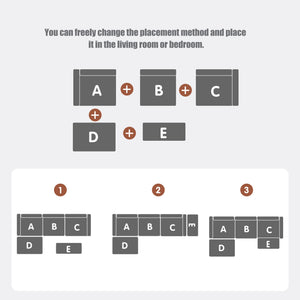 English Elm Modular Light Grey 4-Seat Plush Sectional Sofa with Ottoman, Oversized Chaise, CertiPUR-US Foam W3341P329079