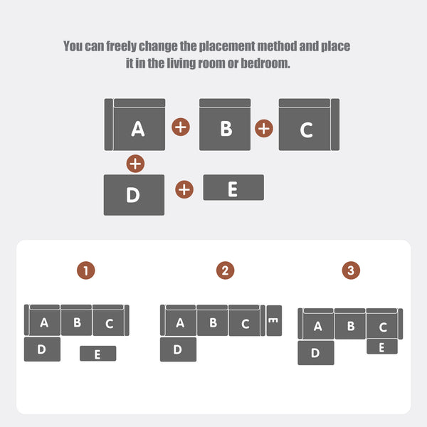 English Elm Modular Light Grey 4-Seat Plush Sectional Sofa with Ottoman, Oversized Chaise, CertiPUR-US Foam W3341P329079