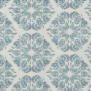 HomeRoots Damask Washable Polyester Area Rug for Indoor Outdoor Patios Entryways and Living Rooms 9' x 12' 725604