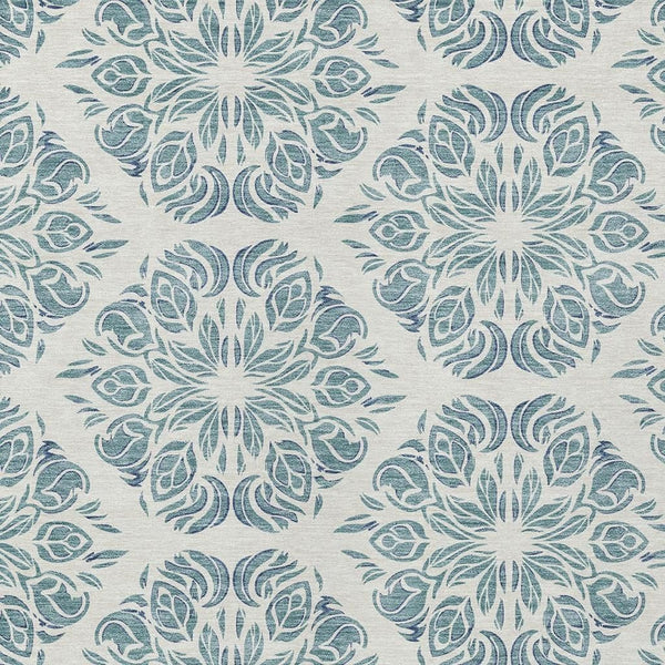 HomeRoots Damask Washable Polyester Area Rug for Indoor Outdoor Patios Entryways and Living Rooms 9' x 12' 725604