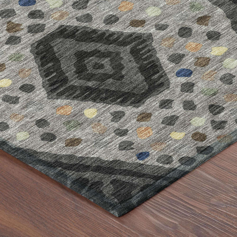 Tribal Pattern Washable Polyester Area Rug for Indoor Outdoor Patios and Living Spaces