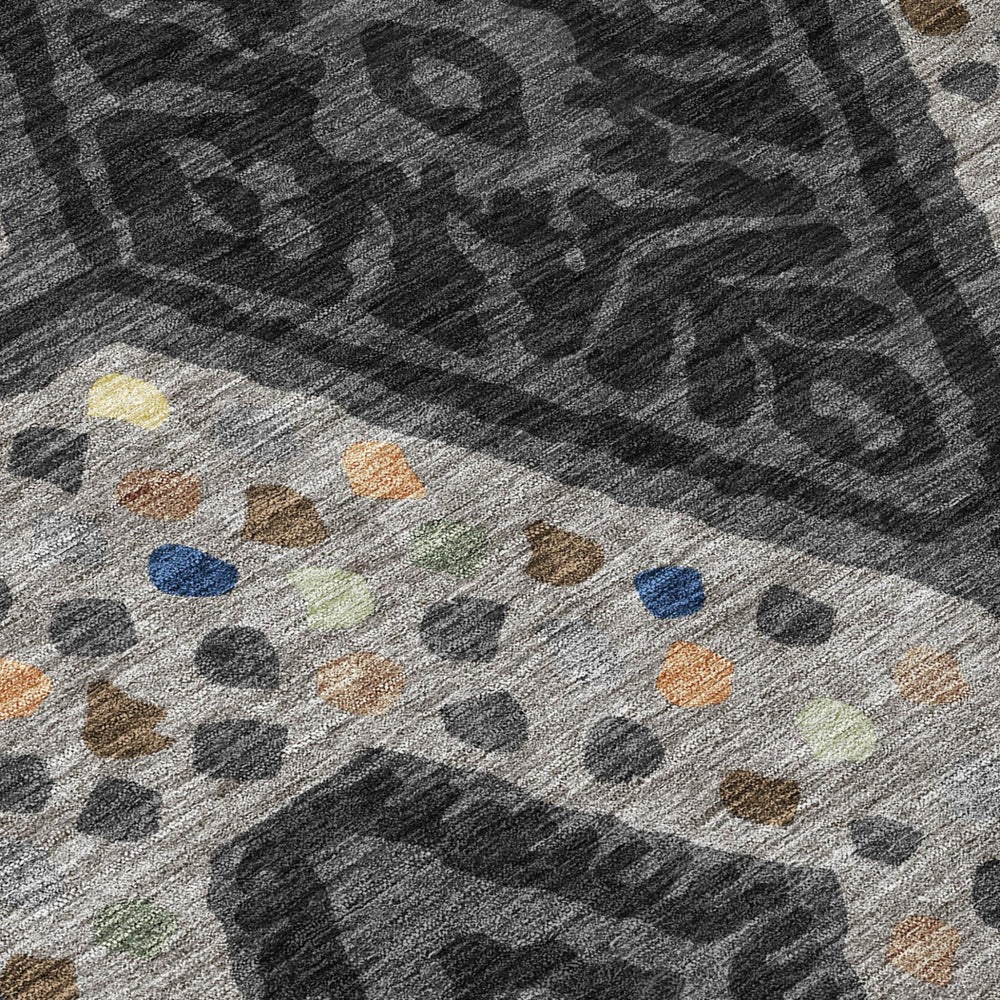 Tribal Pattern Washable Polyester Area Rug for Indoor Outdoor Patios and Living Spaces
