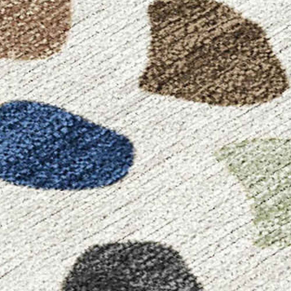 HomeRoots 5 X 8 Gold Ivory Tribal Polyester Washable Rug for Patio Living Room Foyer 725625