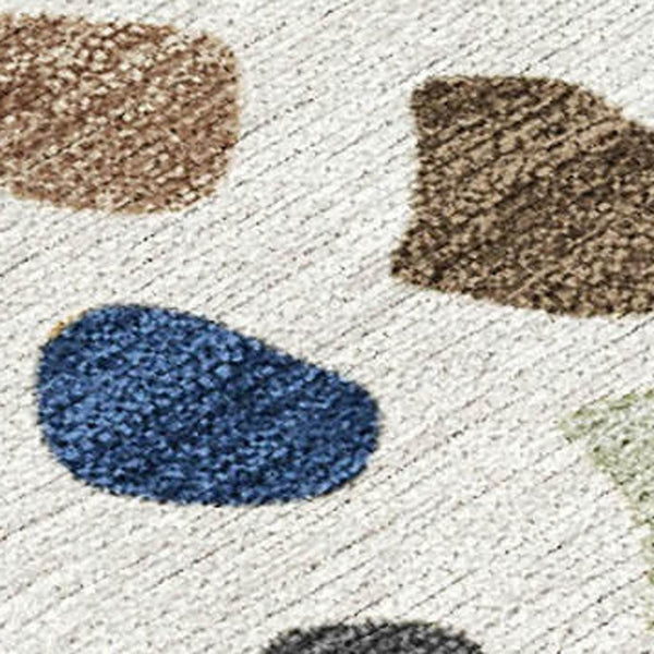 HomeRoots 10 Ft X 14 Ft Gold Ivory Tribal Polyester Washable Rug for Patio and Living Room 725629