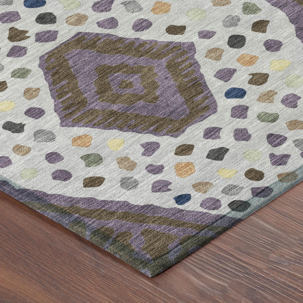 HomeRoots Tribal Pattern Washable Polyester Area Rug for Indoor Outdoor Patio or Living Room Use 8' x 10' 725645