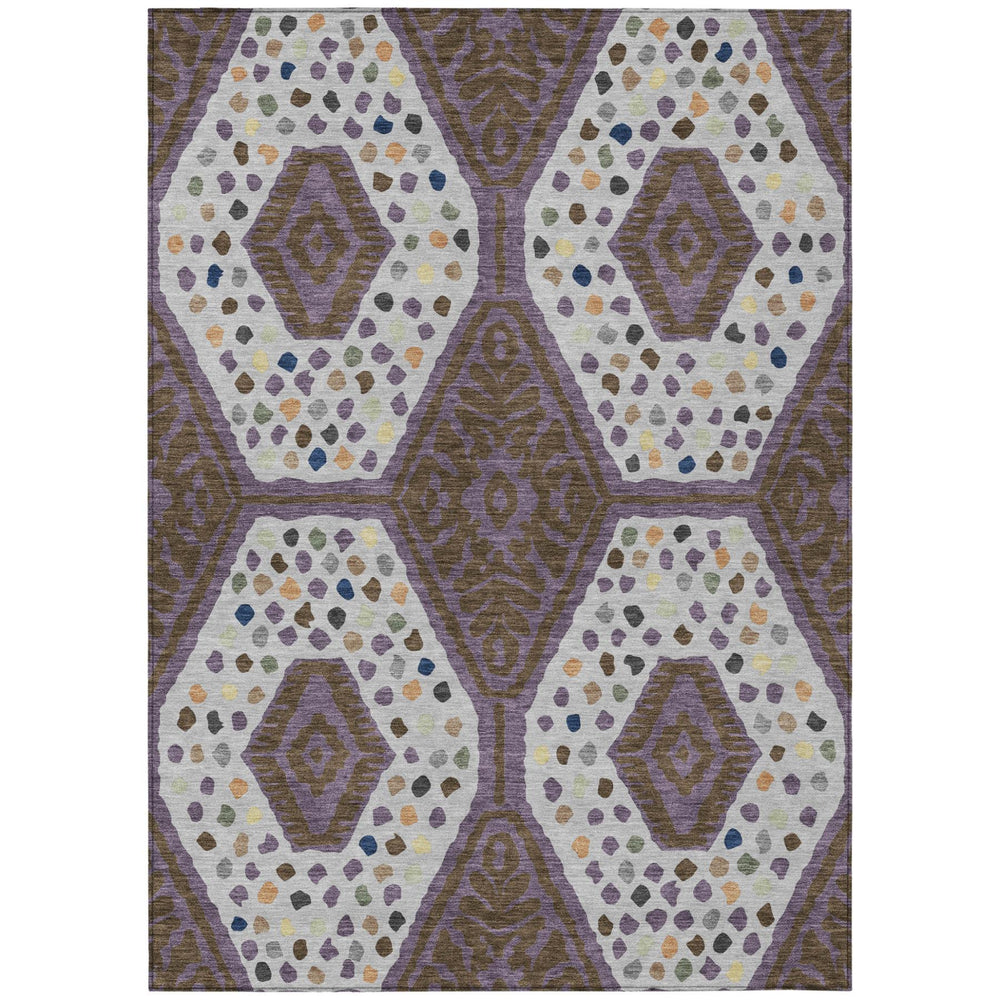 HomeRoots Tribal Pattern Washable Polyester Area Rug for Indoor Outdoor Patio or Living Room Use 8' x 10' 725645