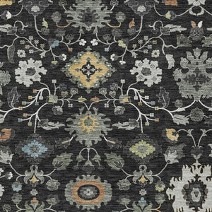 HomeRoots Floral Medallion Polyester Area Rug Machine Washable for Indoor Outdoor Living Spaces 8' x 10' 725657