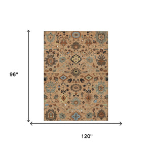 Floral Medallion Polyester Area Rug Washable for Indoor Outdoor Patio and Living Room Use