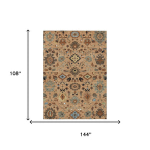 Floral Medallion Polyester Area Rug Washable for Indoor Outdoor Patio and Living Room Use