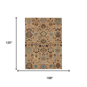 Floral Medallion Polyester Area Rug Washable for Indoor Outdoor Patio and Living Room Use
