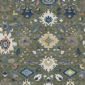 Floral Medallion Washable Indoor Outdoor Area Rug Polyester Low Pile Patio Living Room