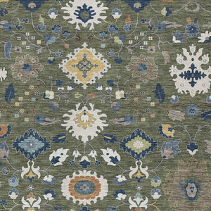 HomeRoots Floral Medallion Washable Indoor Outdoor Area Rug Polyester Low Pile Patio Living Room 8' x 10' 725687