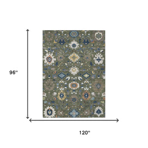 Floral Medallion Washable Indoor Outdoor Area Rug Polyester Low Pile Patio Living Room