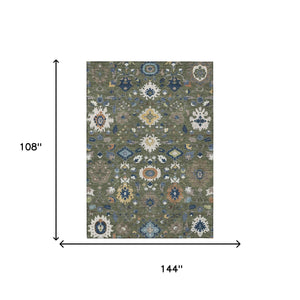 Floral Medallion Washable Indoor Outdoor Area Rug Polyester Low Pile Patio Living Room