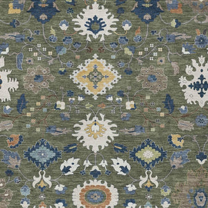 Floral Medallion Washable Indoor Outdoor Area Rug Polyester Low Pile Patio Living Room