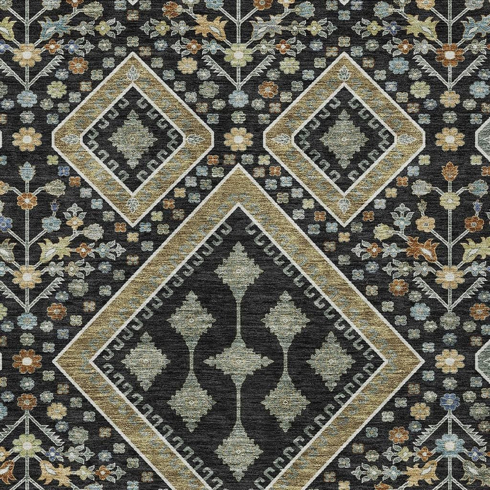 HomeRoots Medallion Washable Polyester Area Rug for Indoor Outdoor Patios Stain Resistant Decor 10' x 14' 725707