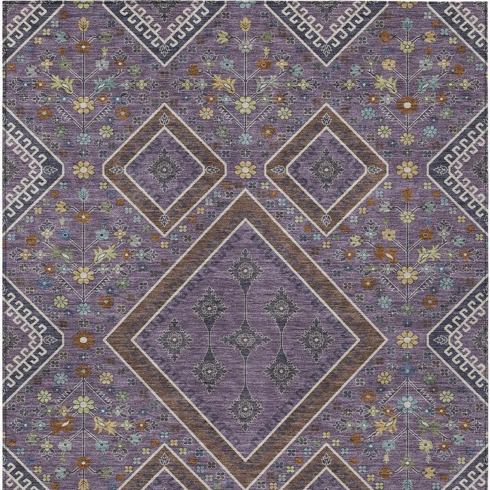Medallion Washable Polyester Area Rug for Indoor Outdoor Living Spaces Stain Resistant Durable