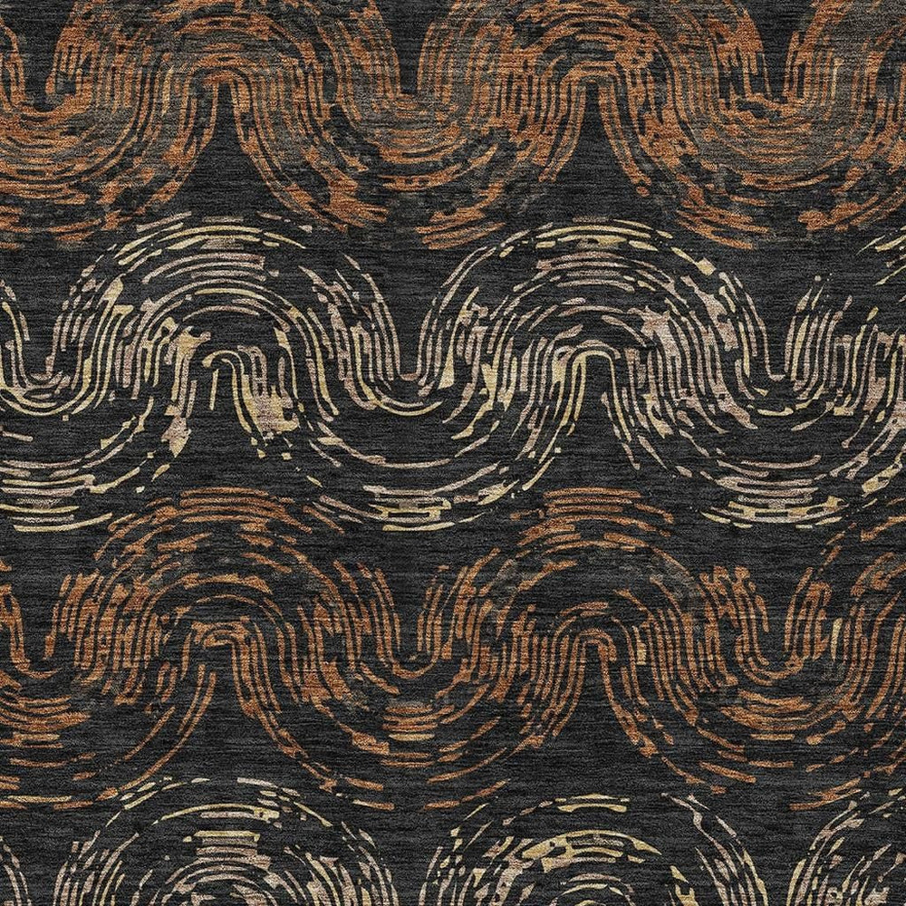 HomeRoots Abstract Polyester Area Rug Machine Washable Fade Resistant Indoor Outdoor Patio Living Room 9' x 12' 725790
