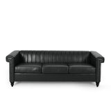 Christopher Knight Home® - Noble House - Drury Contemporary Channel Stitch 3 Seater Sofa With Nailhead Trim