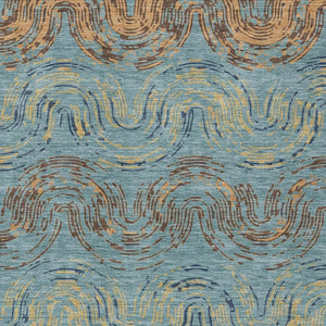 Abstract Teal Wheat Washable Polyester Area Rug for Indoor Outdoor Patio or Living Room