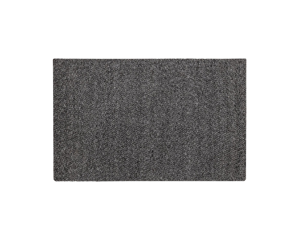 Sunpan Umea Hand-Woven Rug - Luxurious Artisanal Design with Eco-Friendly Wool for a Cozy Contemporary Home Black