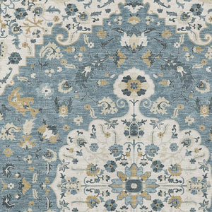 HomeRoots Floral Medallion Washable Polyester Area Rug for Indoor Outdoor Patio or Living Room 10' x 14' 725875