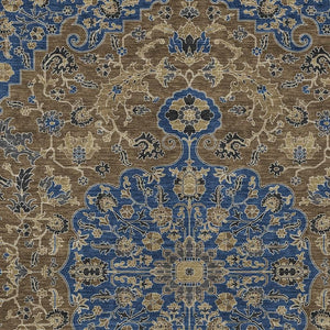 HomeRoots Washable Floral Medallion Polyester Area Rug for Indoor Outdoor Patio and Living Room Use 5' x 8' 725877